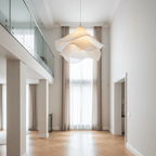Taklampe med stoffskjerm, varm LED-omgivelsesbelysning for soverom