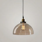 Stor glasskuppel pendellampe, vintage industriell kjøkkenlampe