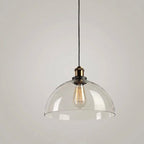 Stor glasskuppel pendellampe, vintage industriell kjøkkenlampe