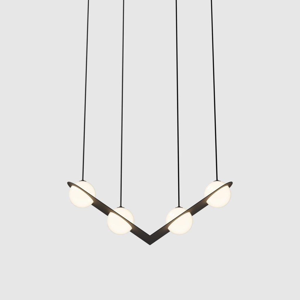 Black and White Glass Pendant Light, Adjustable Height, E26/E27 Base