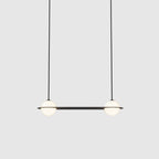 Black and White Glass Pendant Light, Adjustable Height, E26/E27 Base