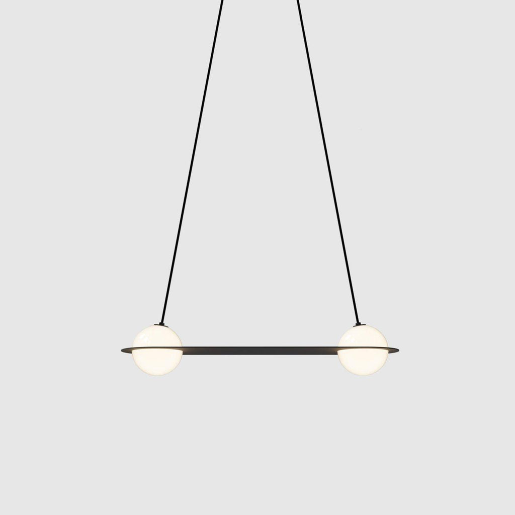 Black and White Glass Pendant Light, Adjustable Height, E26/E27 Base