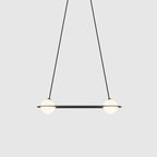 Black and White Glass Pendant Light, Adjustable Height, E26/E27 Base