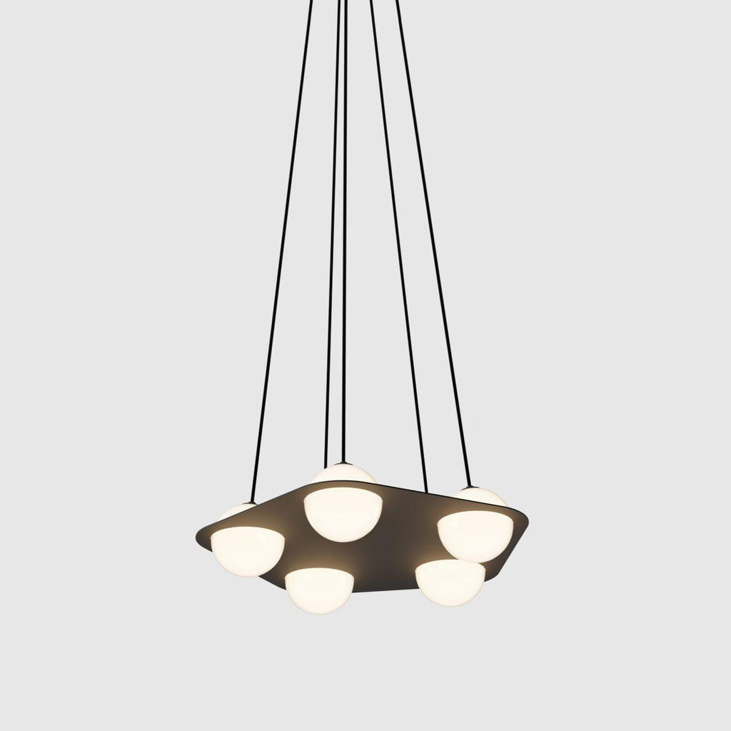 Black and White Glass Pendant Light, Adjustable Height, E26/E27 Base
