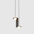 Black and White Glass Pendant Light, Adjustable Height, E26/E27 Base