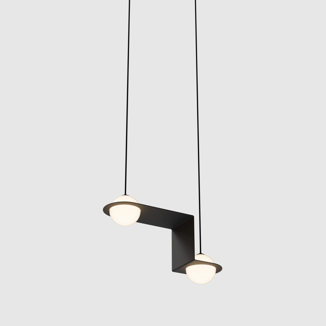 Black and White Glass Pendant Light, Adjustable Height, E26/E27 Base