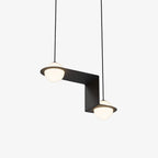 Black and White Glass Pendant Light, Adjustable Height, E26/E27 Base