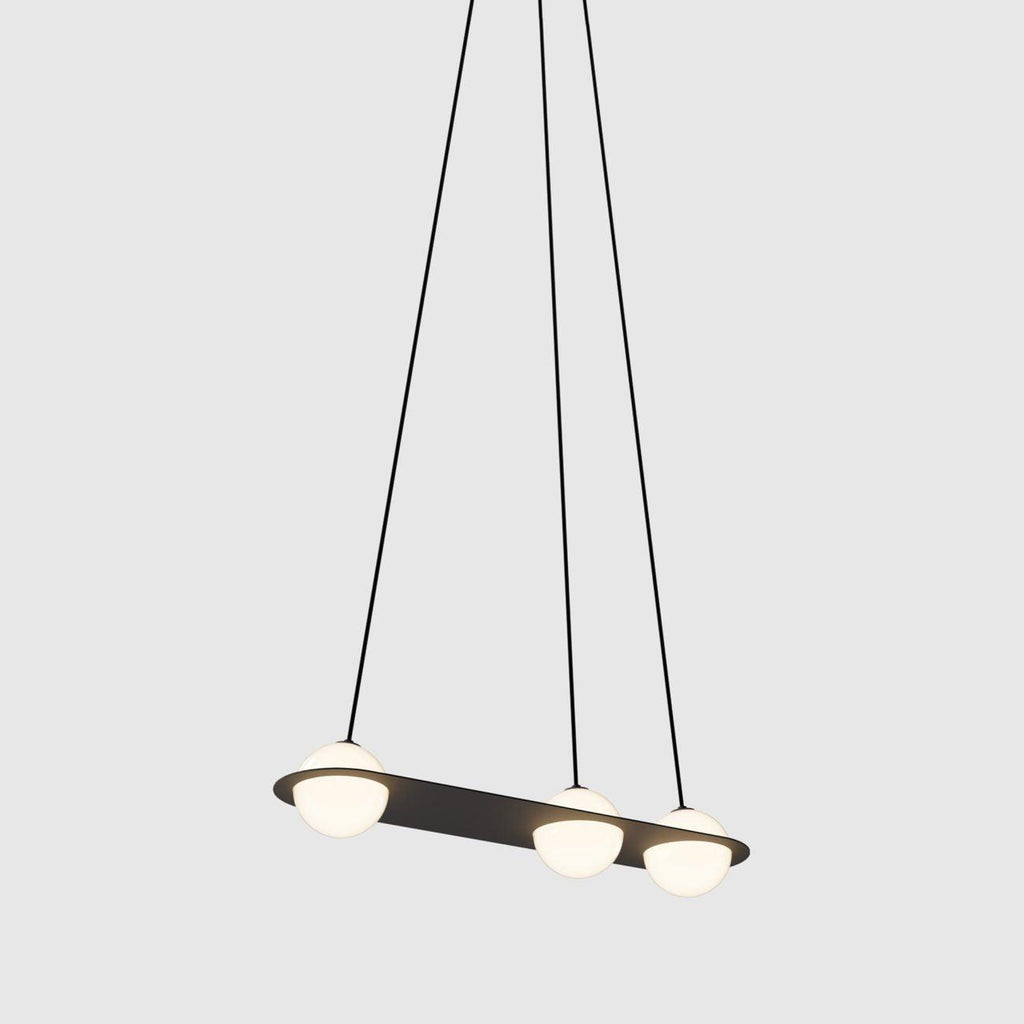 Black and White Glass Pendant Light, Adjustable Height, E26/E27 Base