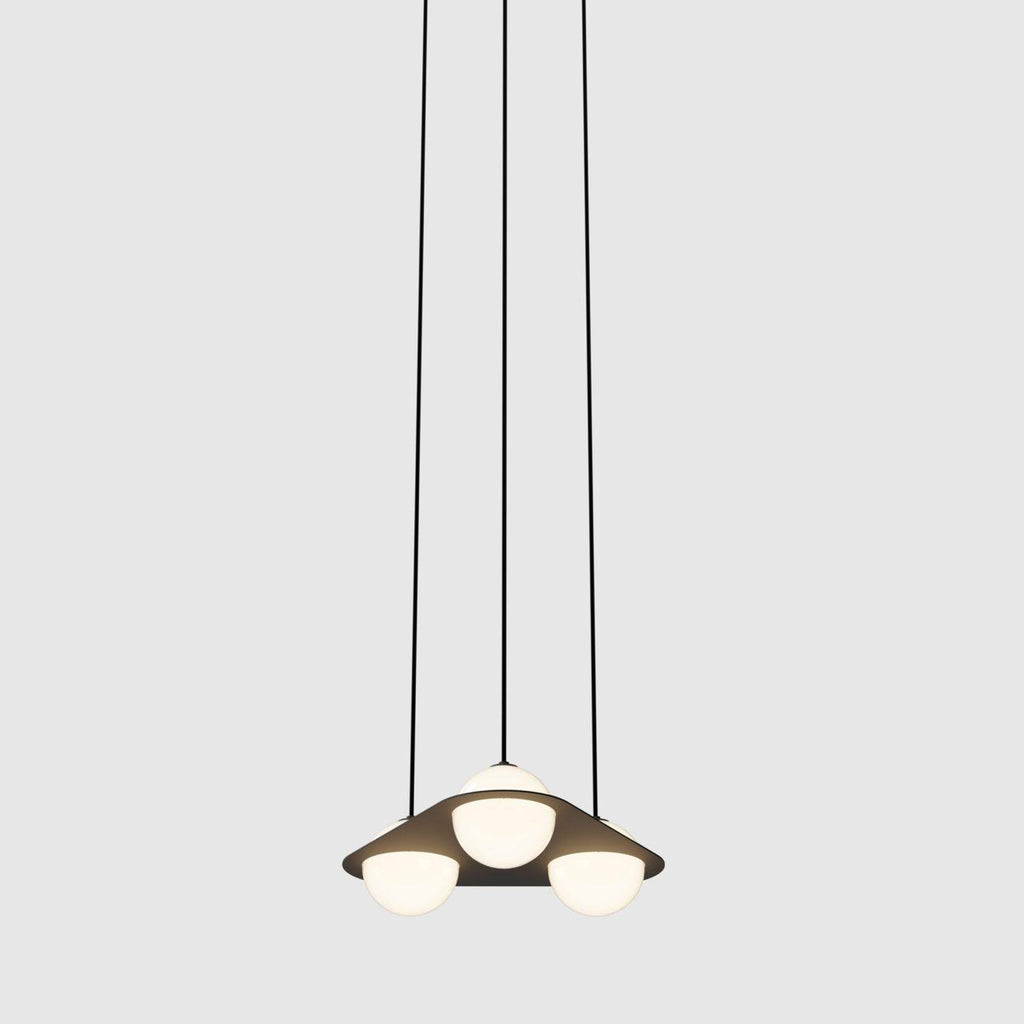 Black and White Glass Pendant Light, Adjustable Height, E26/E27 Base