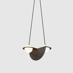 Black and White Glass Pendant Light, Adjustable Height, E26/E27 Base