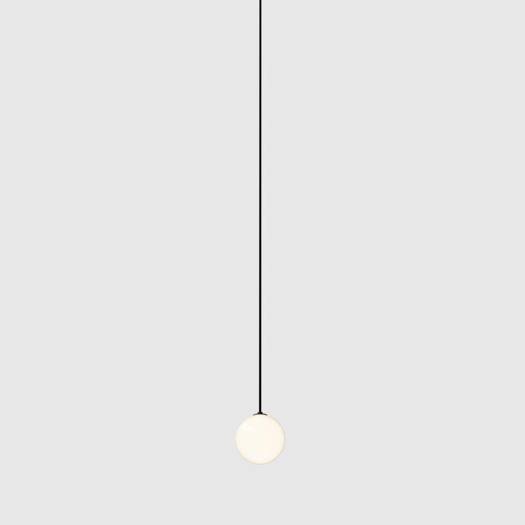 Black and White Glass Pendant Light, Adjustable Height, E26/E27 Base