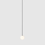 Black and White Glass Pendant Light, Adjustable Height, E26/E27 Base