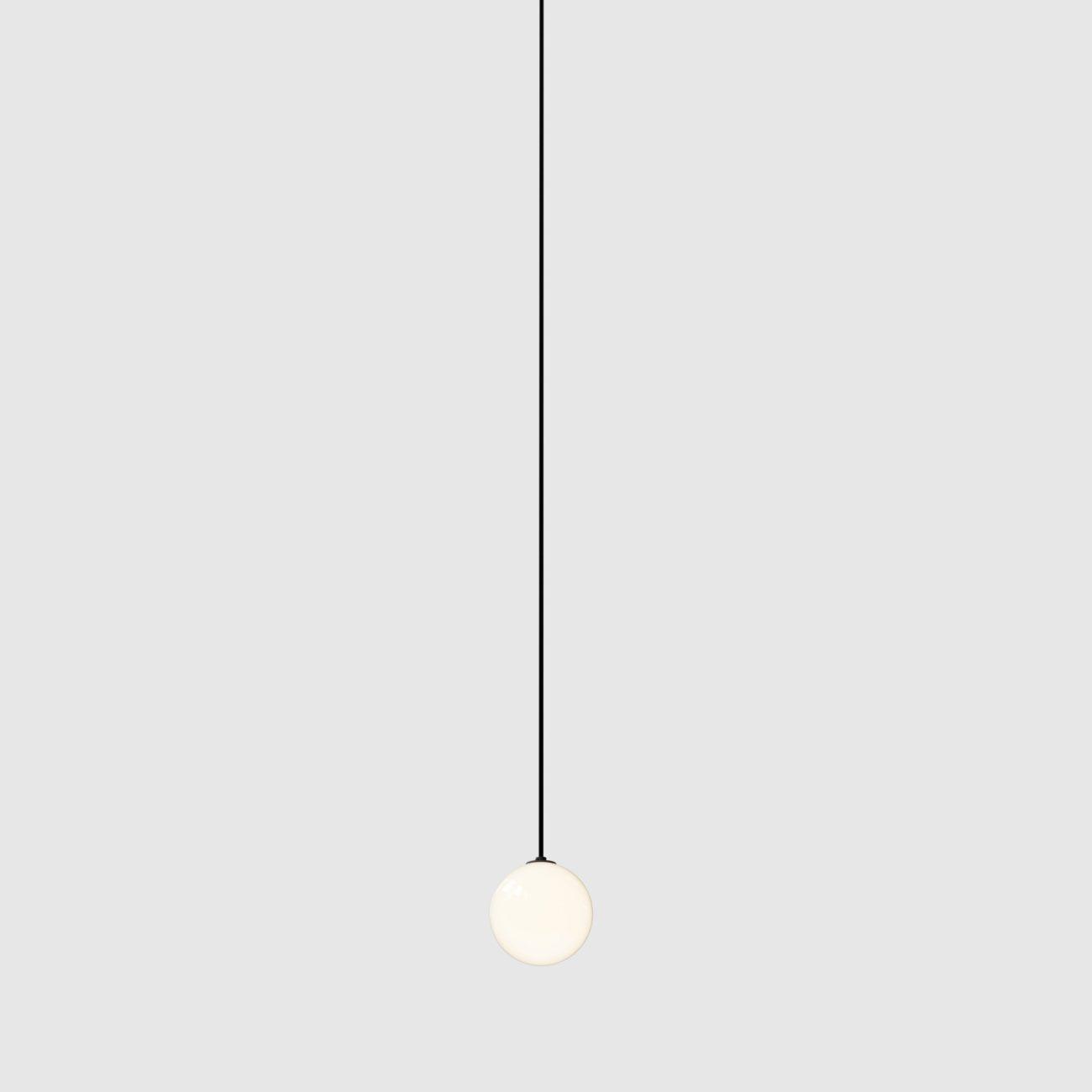 Black and White Glass Pendant Light, Adjustable Height, E26/E27 Base