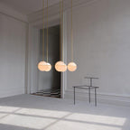 Black and White Glass Pendant Light, Adjustable Height, E26/E27 Base