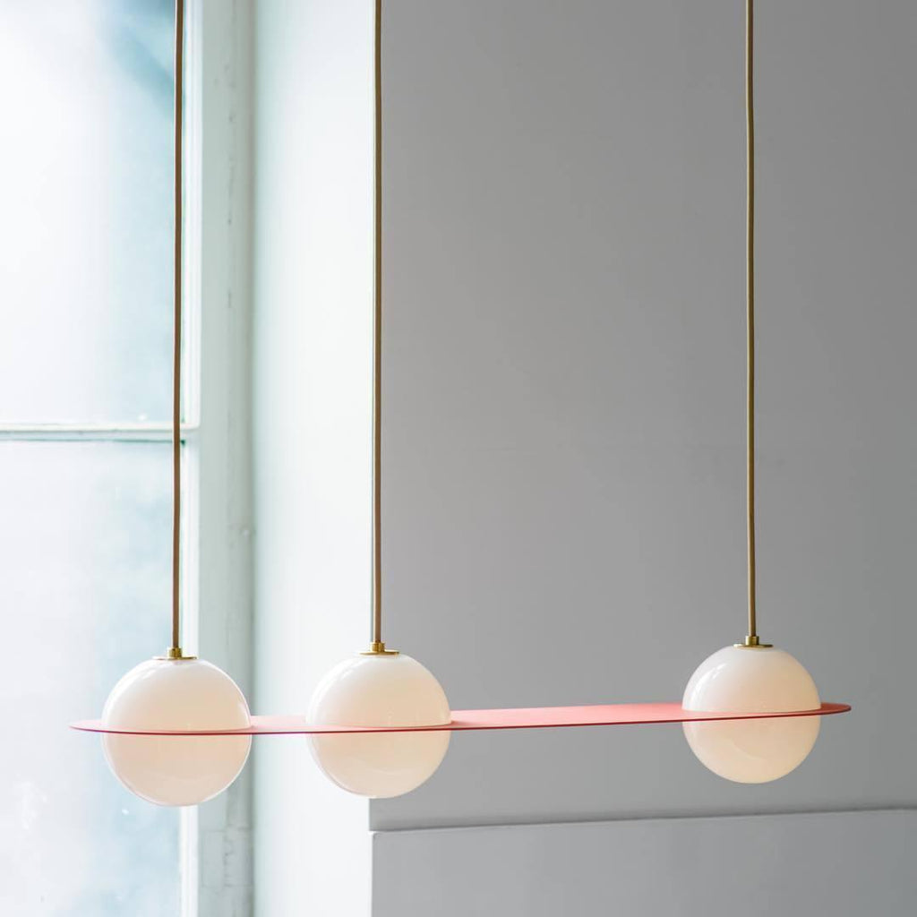 Black and White Glass Pendant Light, Adjustable Height, E26/E27 Base