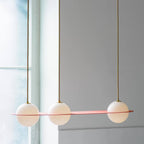 Black and White Glass Pendant Light, Adjustable Height, E26/E27 Base
