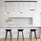 Black and White Glass Pendant Light, Adjustable Height, E26/E27 Base