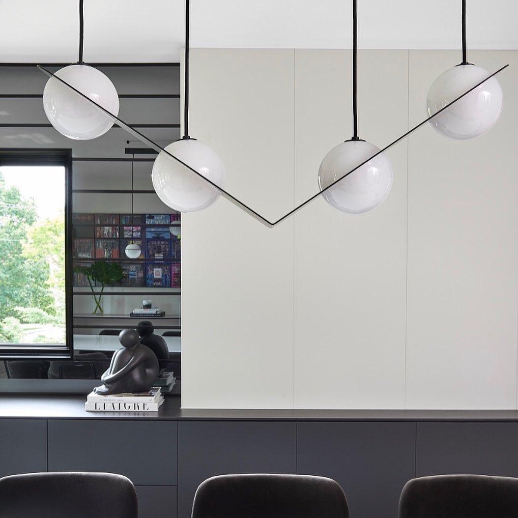 Black and White Glass Pendant Light, Adjustable Height, E26/E27 Base
