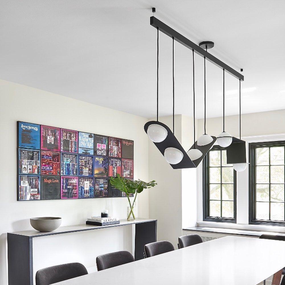 Black and White Glass Pendant Light, Adjustable Height, E26/E27 Base