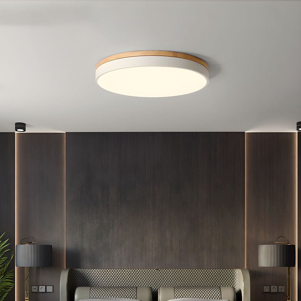 Round LED Ceiling Light, 12-Inch Layered Frame With Circular Diffuser