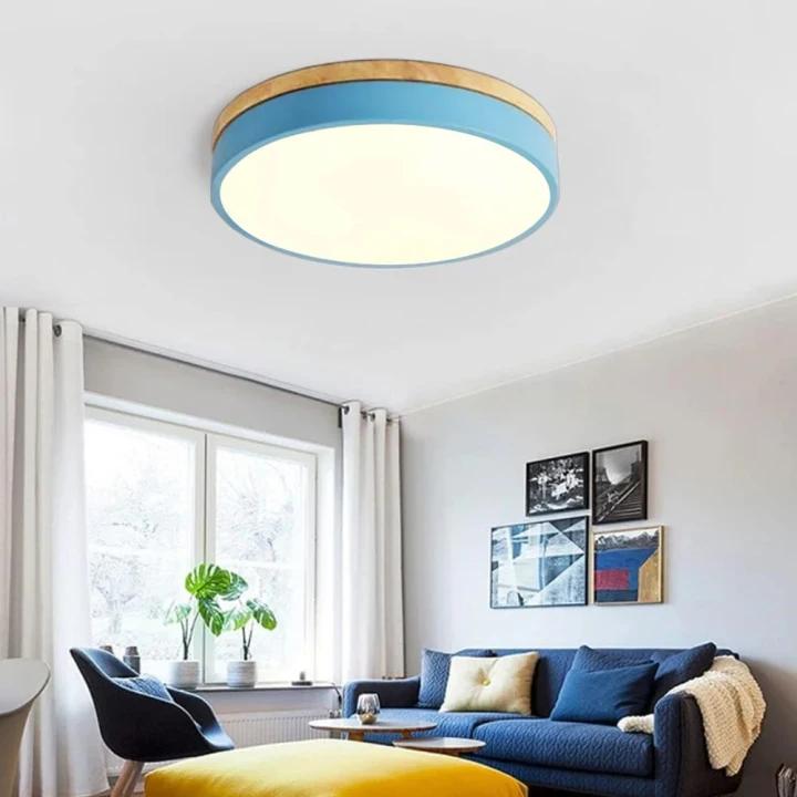 Round LED Ceiling Light, 12-Inch Layered Frame With Circular Diffuser