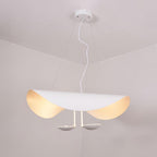 Black and gold disc pendant light with integrated LED glow