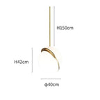 Dimension drawing of this Clérachic pendant light in the 40 cm size, with its drop and sphere diameter marked.
