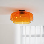 Indbygningsloftlampe, lagdelt tonet glas, integreret LED