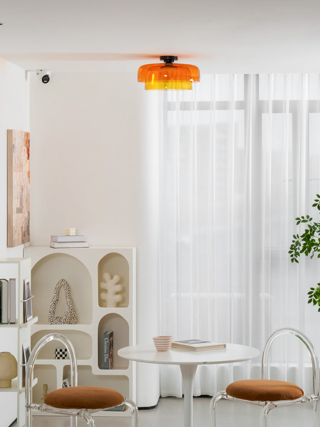 Indbygningsloftlampe, lagdelt tonet glas, integreret LED