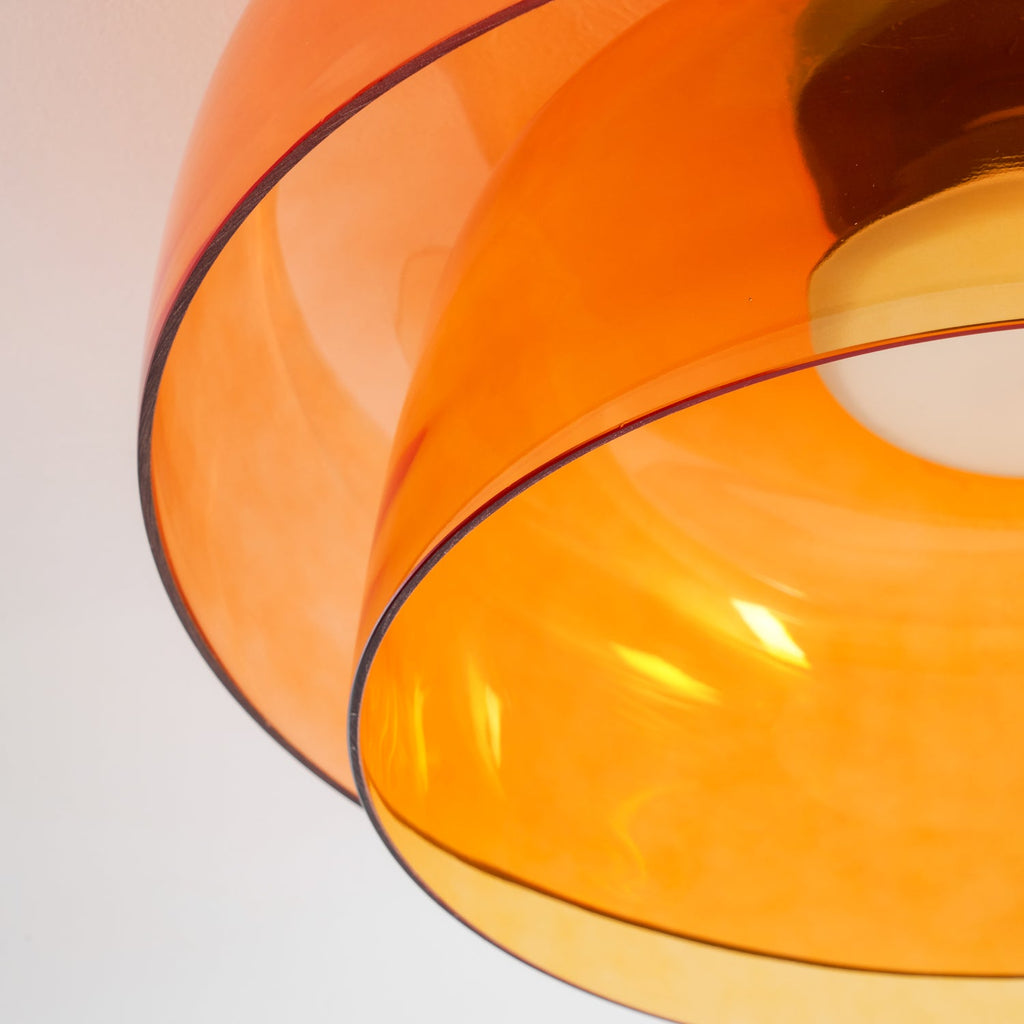 Indbygningsloftlampe, lagdelt tonet glas, integreret LED