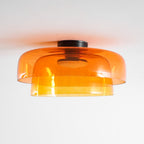 Indbygningsloftlampe, lagdelt tonet glas, integreret LED