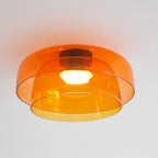 Indbygningsloftlampe, lagdelt tonet glas, integreret LED