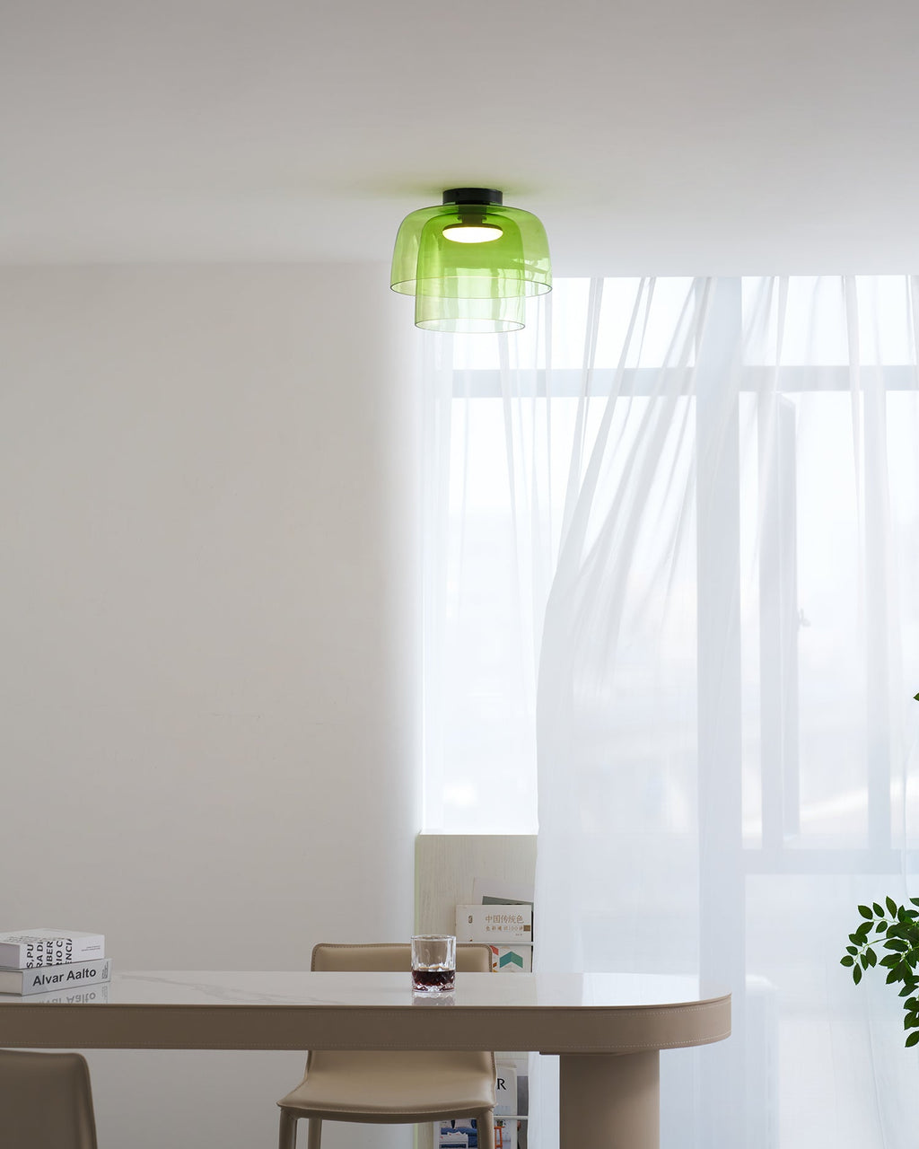 Indbygningsloftlampe, lagdelt tonet glas, integreret LED