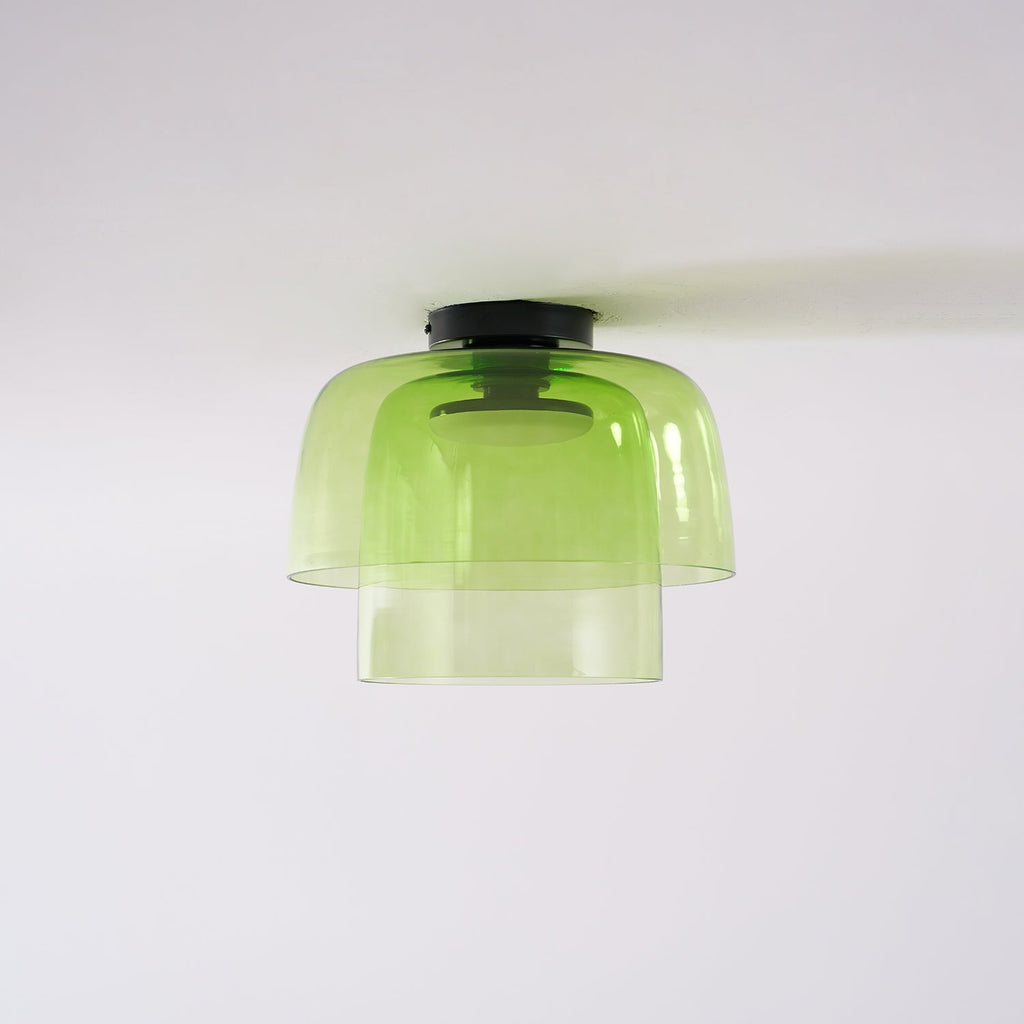 Indbygningsloftlampe, lagdelt tonet glas, integreret LED