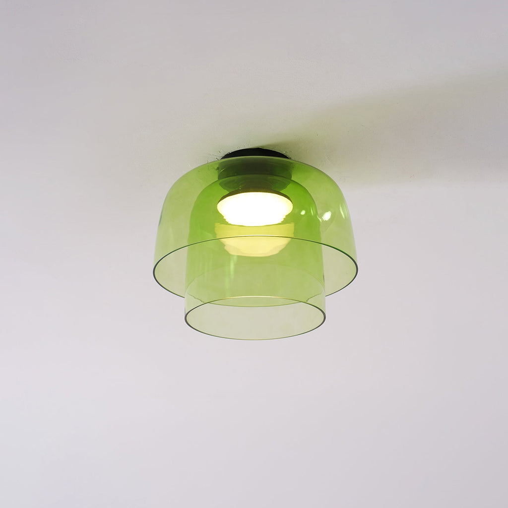 Indbygningsloftlampe, lagdelt tonet glas, integreret LED