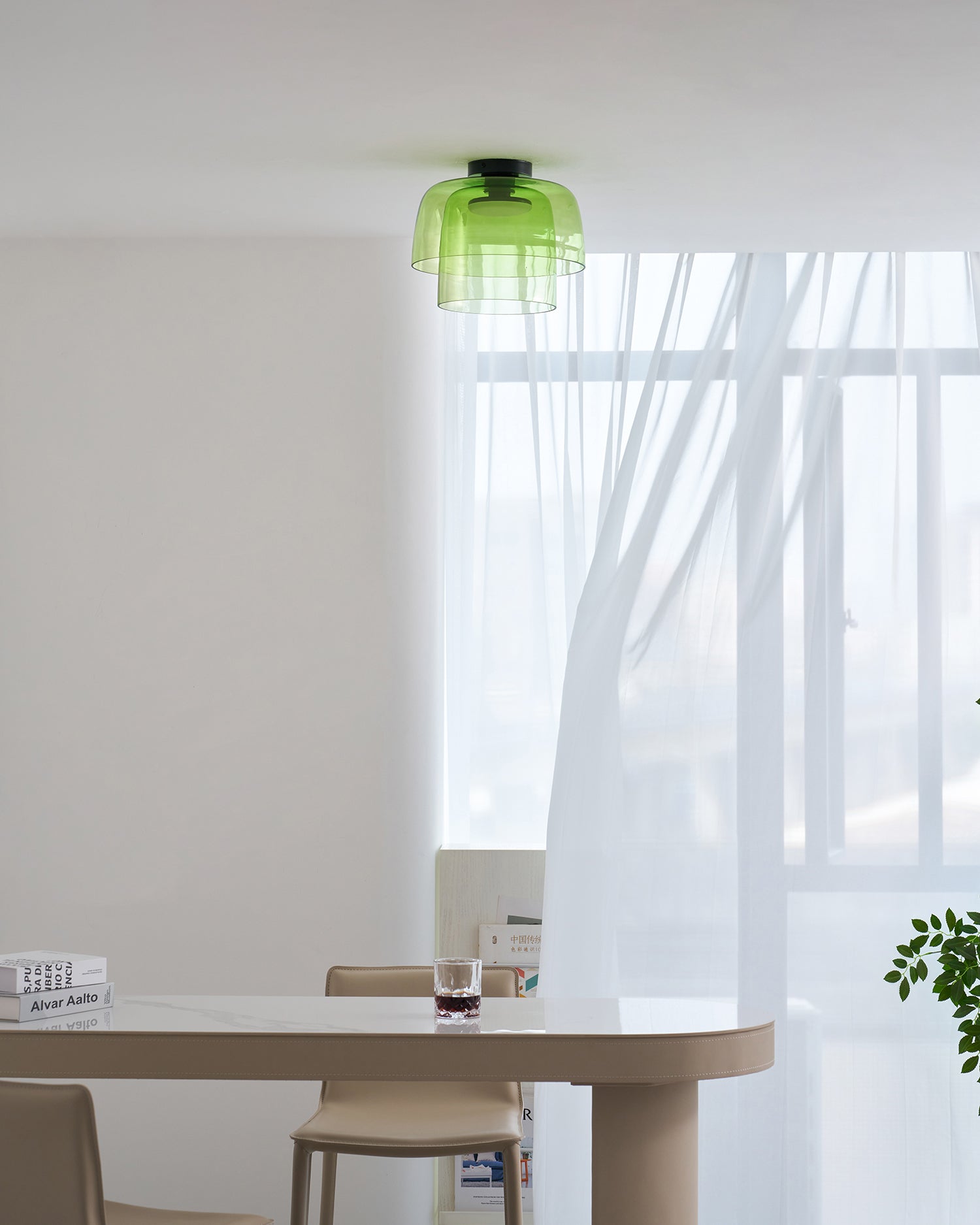 Indbygningsloftlampe, lagdelt tonet glas, integreret LED