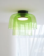 Indbygningsloftlampe, lagdelt tonet glas, integreret LED