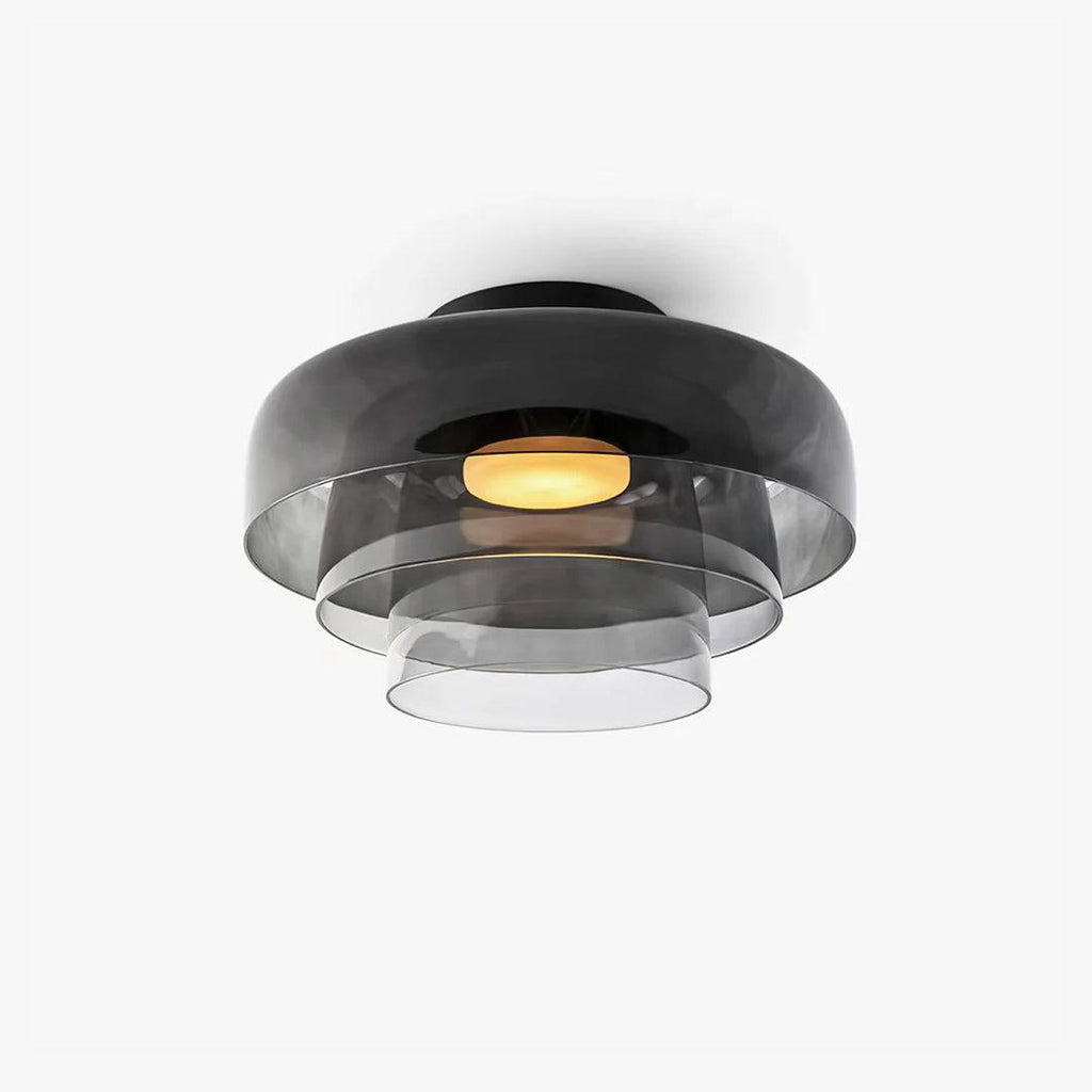 Indbygningsloftlampe, lagdelt tonet glas, integreret LED