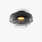 Indbygningsloftlampe, lagdelt tonet glas, integreret LED
