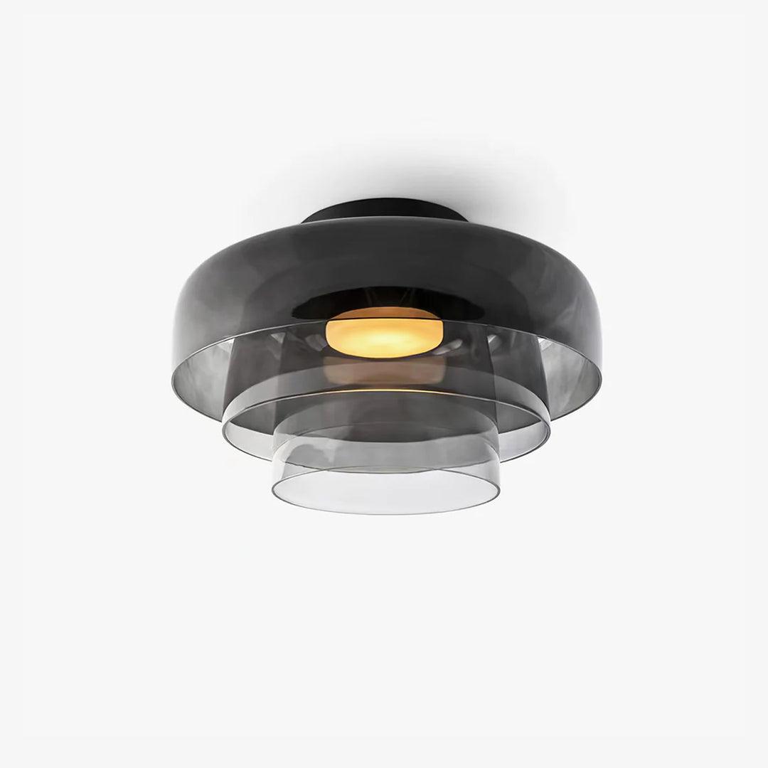 Indbygningsloftlampe, lagdelt tonet glas, integreret LED