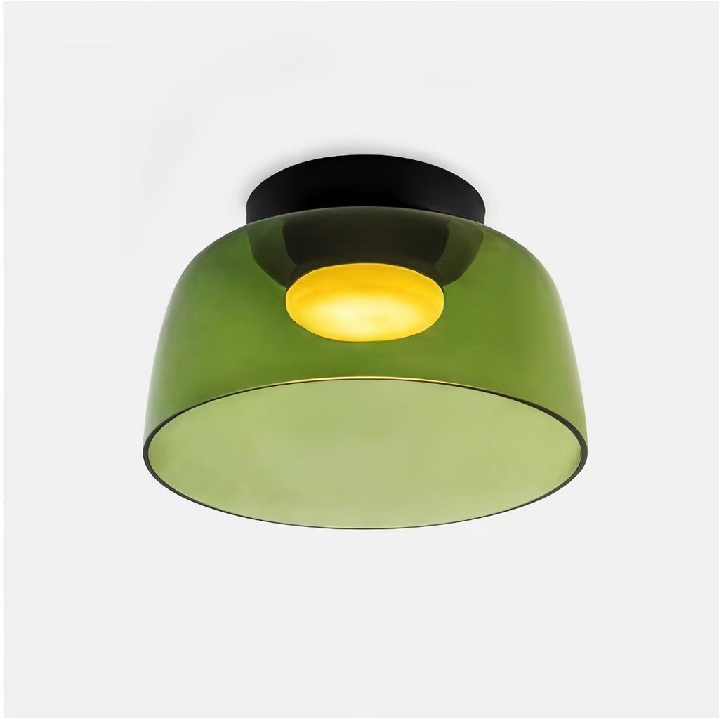Indbygningsloftlampe, lagdelt tonet glas, integreret LED