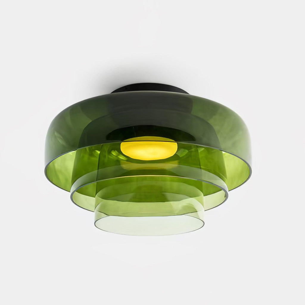 Indbygningsloftlampe, lagdelt tonet glas, integreret LED