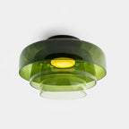 Indbygningsloftlampe, lagdelt tonet glas, integreret LED