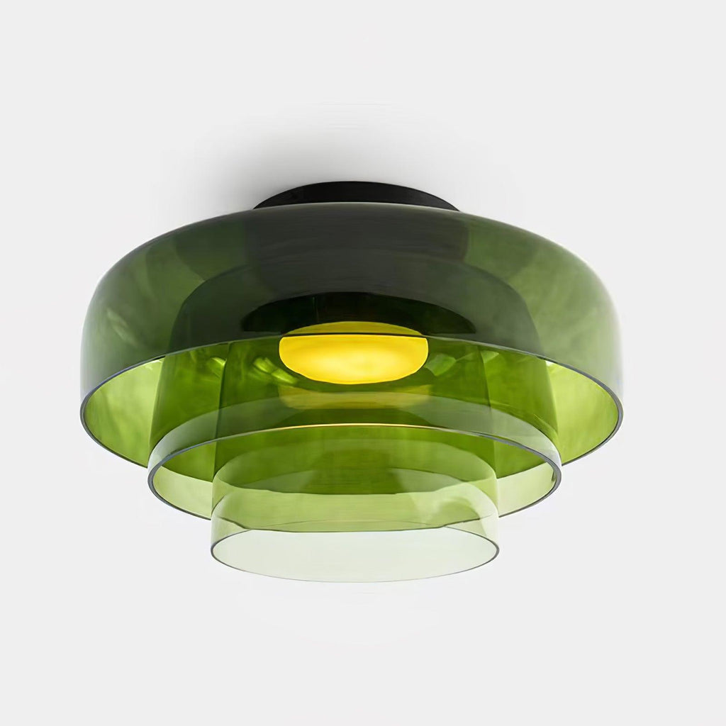 Indbygningsloftlampe, lagdelt tonet glas, integreret LED