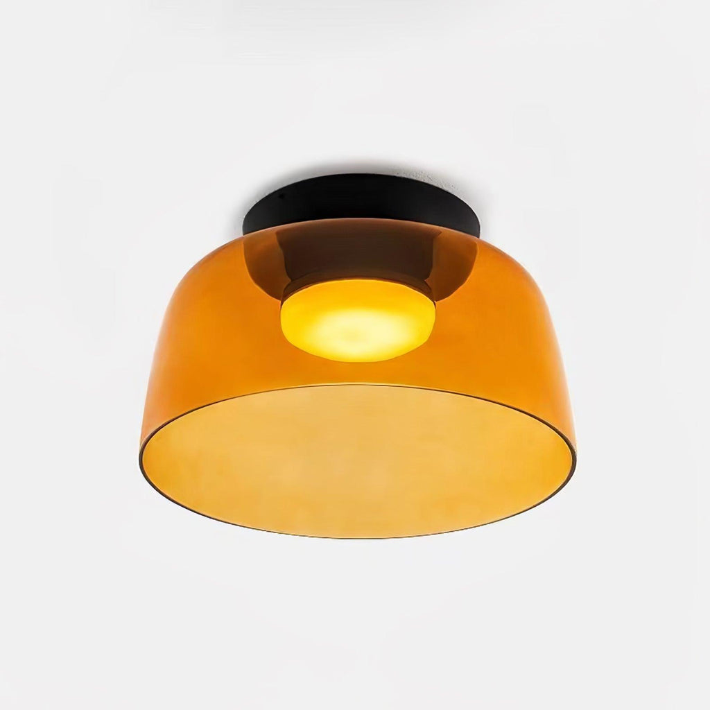 Single-layer tinted glass ceiling light with slim black profile