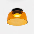 Single-layer tinted glass ceiling light with slim black profile