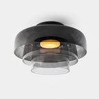 Single-layer tinted glass ceiling light close against the ceiling