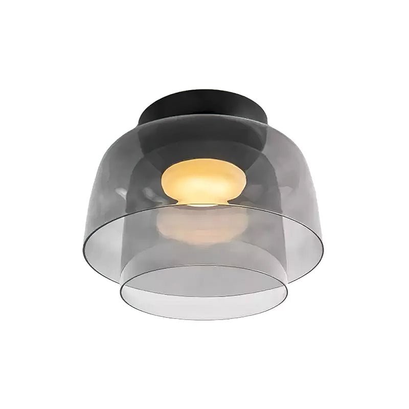 Indbygningsloftlampe, lagdelt tonet glas, integreret LED