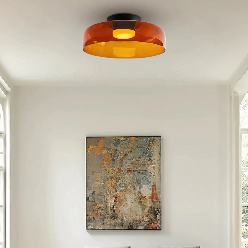 Indbygningsloftlampe, lagdelt tonet glas, integreret LED