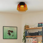 Indbygningsloftlampe, lagdelt tonet glas, integreret LED